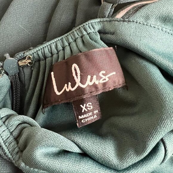 NEW Lulu's Mythical Kind of Love Dark Green Square Neck Maxi Dress Size XS - Picture 7 of 9